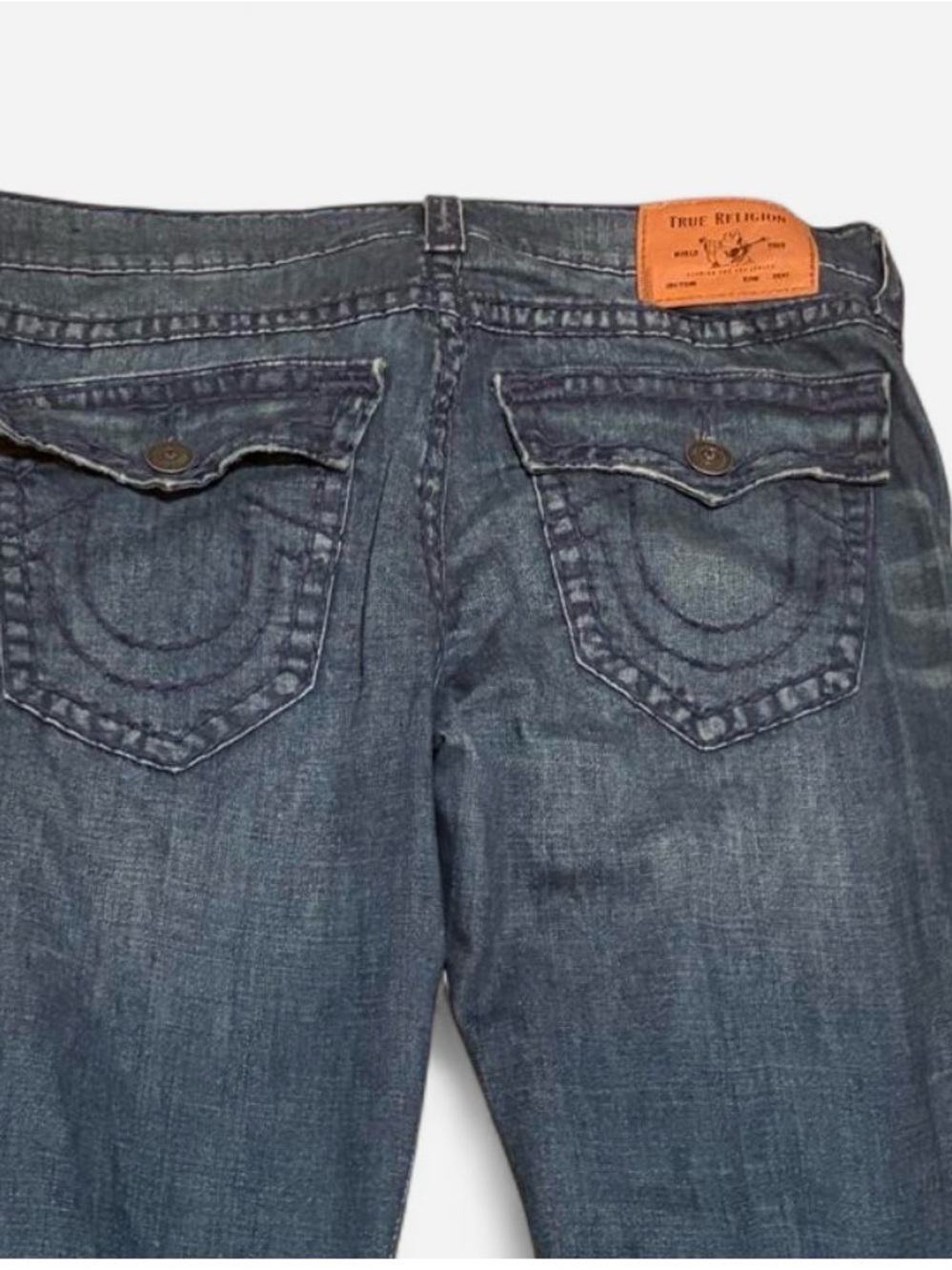 True Religion Men's Faded Blue Straight Jeans - Picture 5 of 5